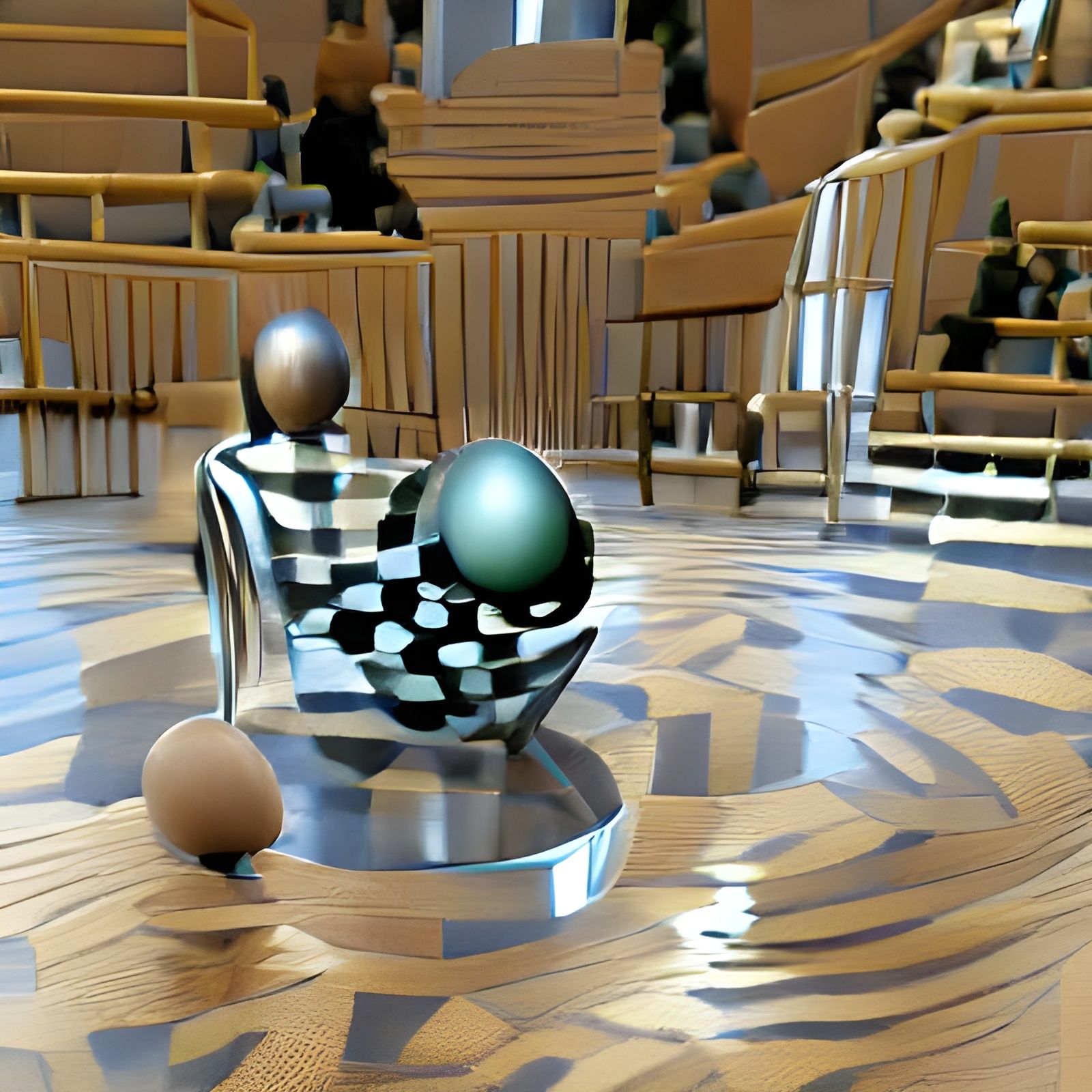 Sphere on a chessboard raytracing