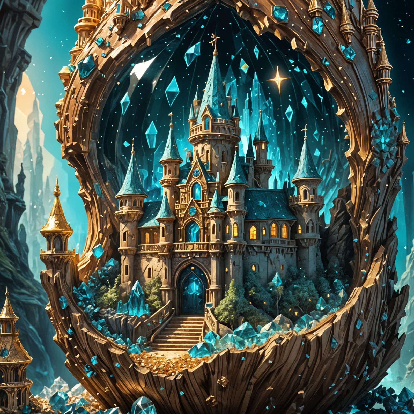 A small crystal castle inside a walnut shell  by @Alvija