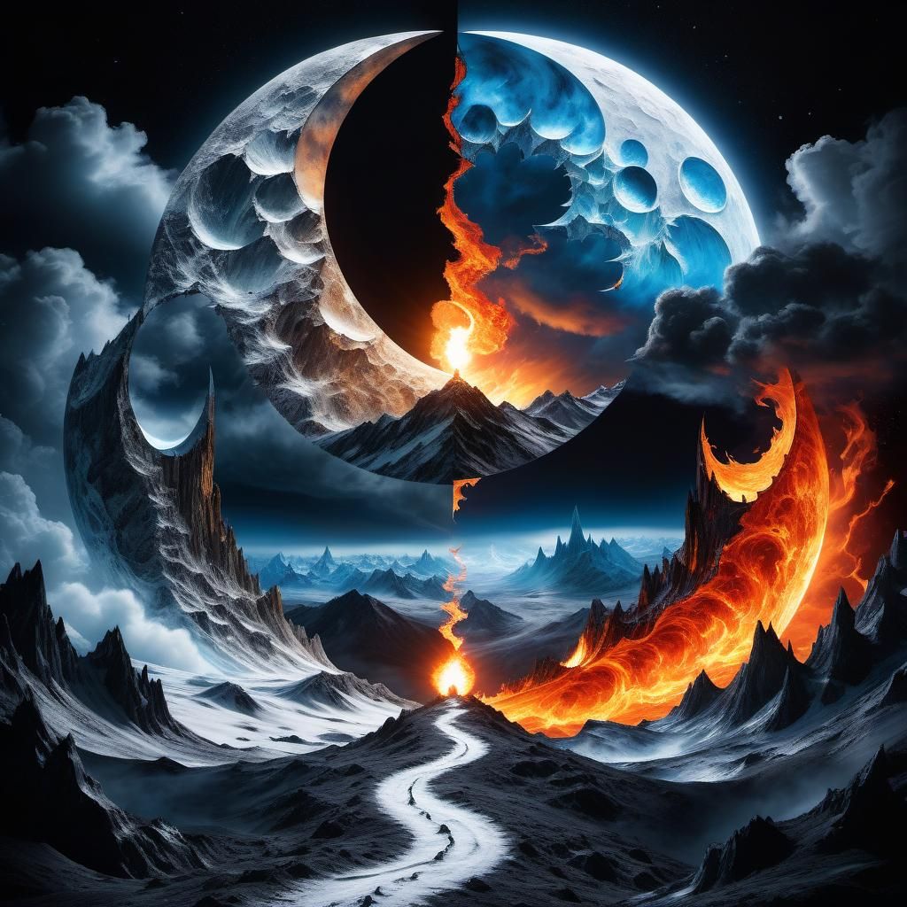 The moon of fire and ice