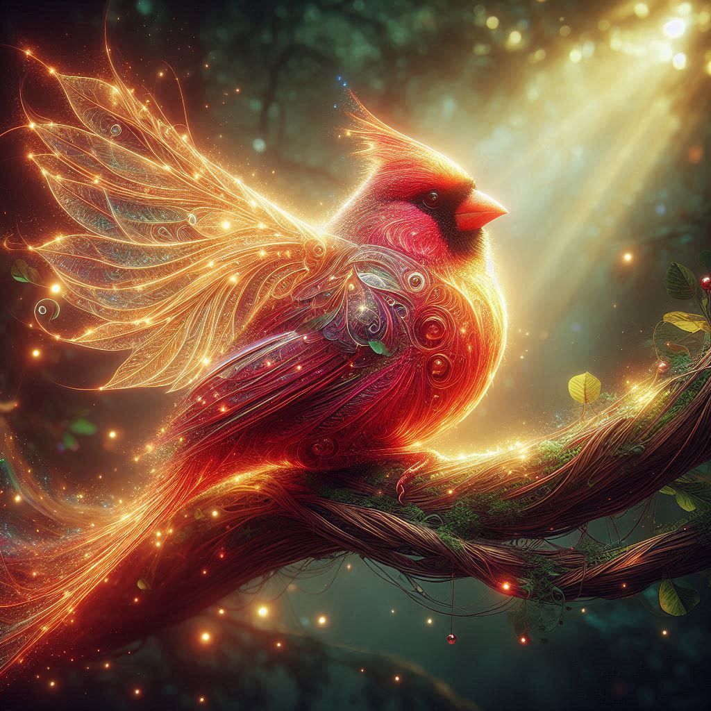 Cardinal Made of Light