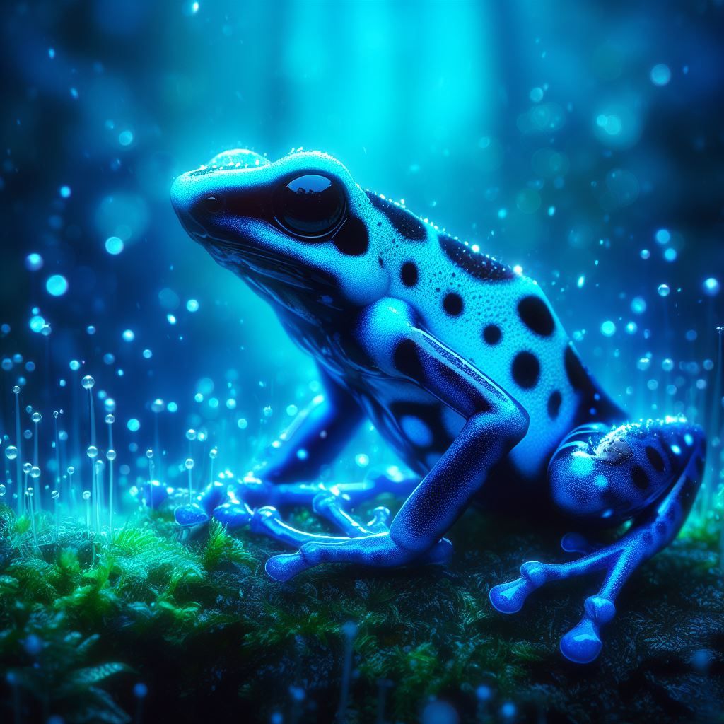 Blue dendrobates poison dart frog