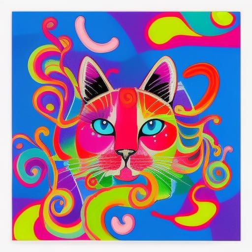 Hippy Trippy Cat - AI Generated Artwork - NightCafe Creator