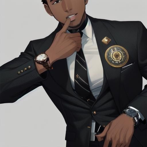 a black man with a watch getting credits