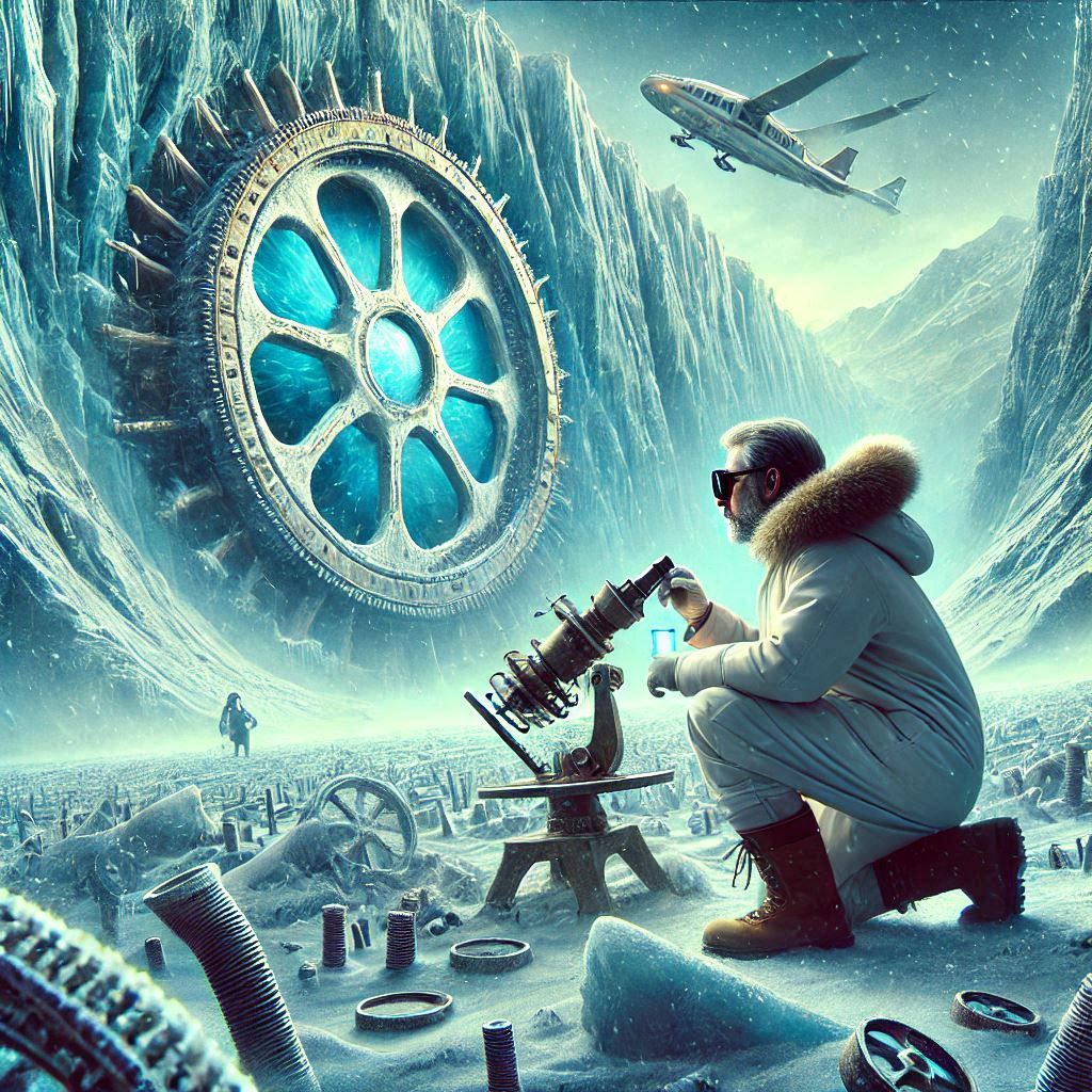 A hunter tracking a mythical beast through the tundra