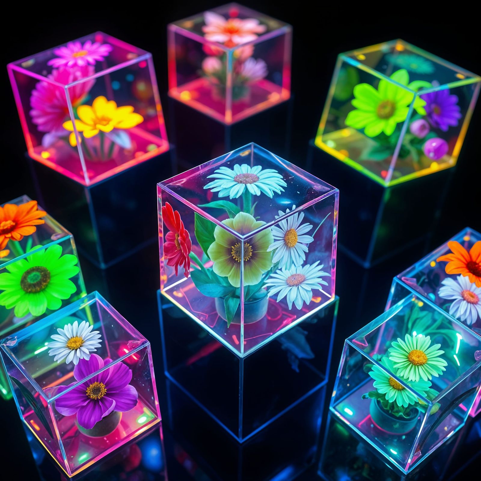Flowers in Cubes  by @Lady Anne