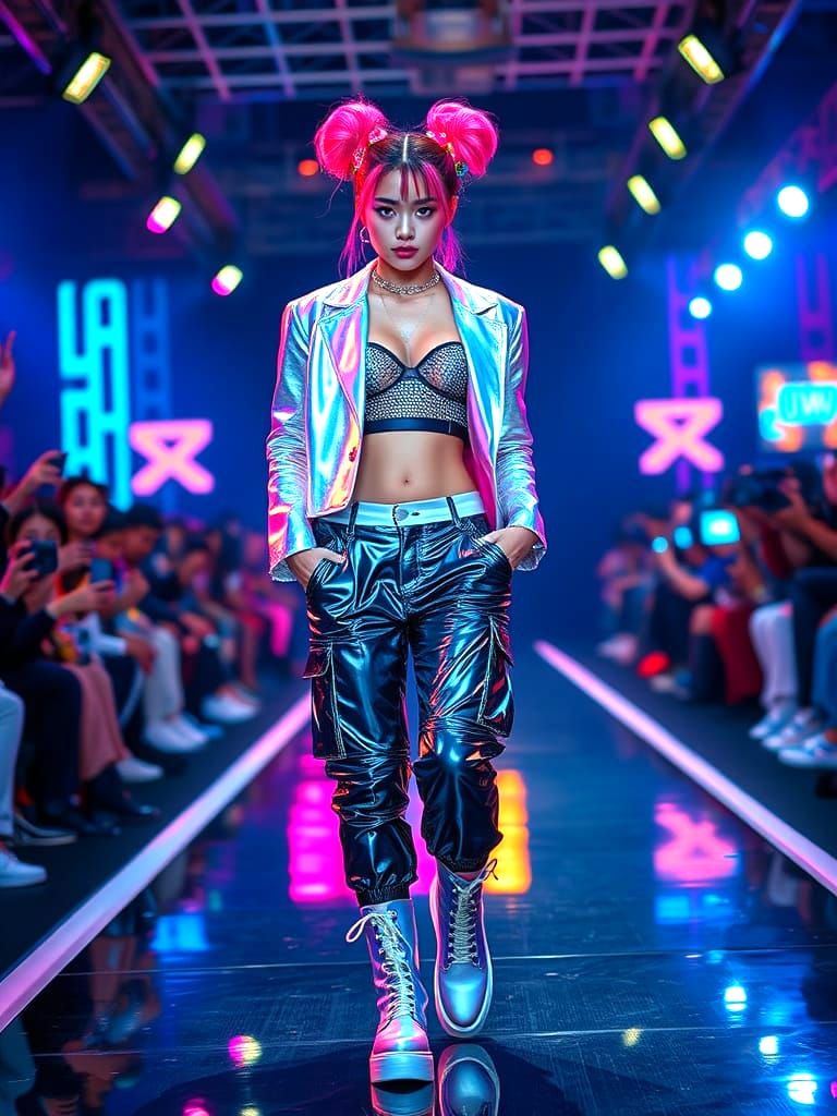 Neon K-Pop Idol Runway : Daily Challenge   by @KLN