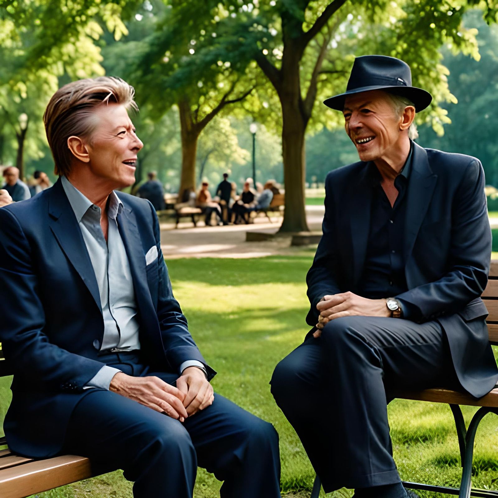 David Bowie and Leonard Cohen