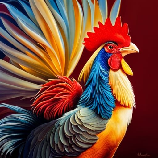 Showing off rooster - AI Generated Artwork - NightCafe Creator