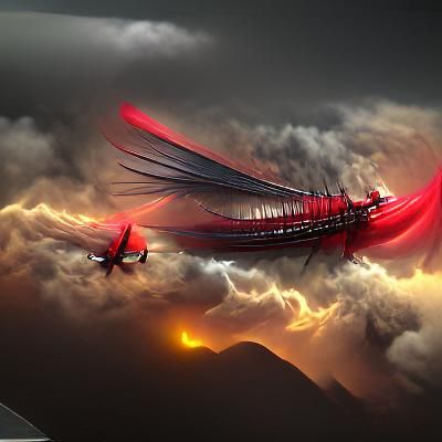 Red whirlwind and lighting