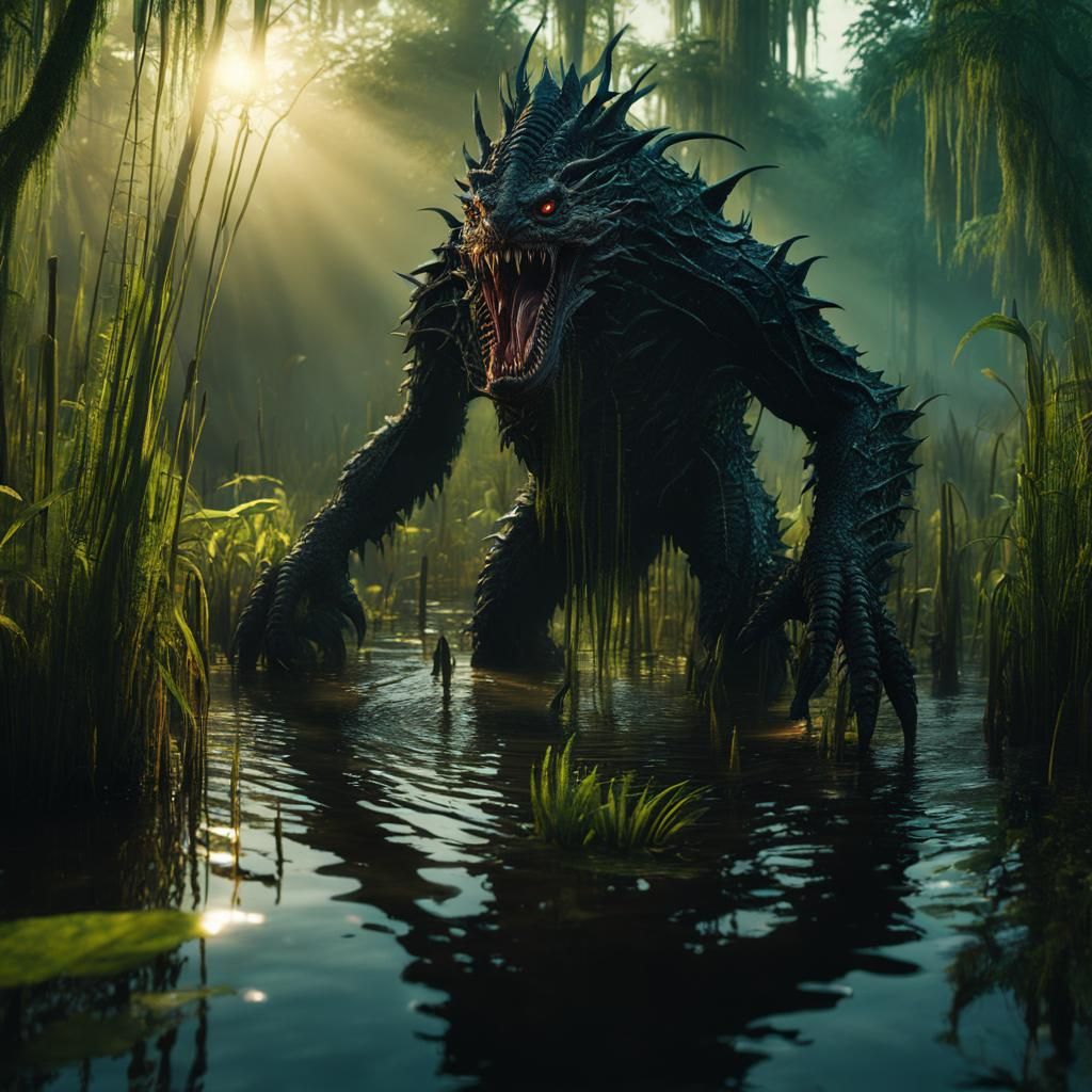 Alligaotr Swamp Monster - Ai Generated Artwork - Nightcafe Creator