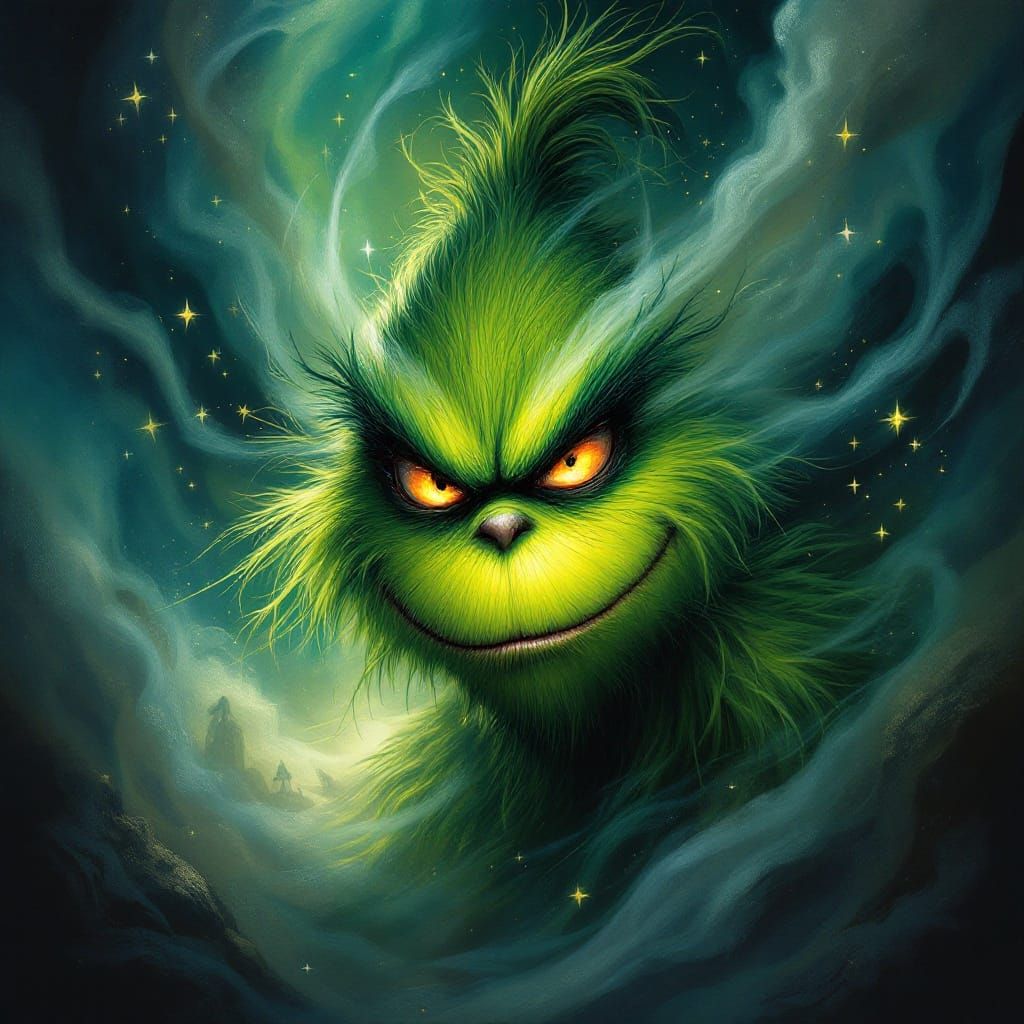 Haunting mesmerising image celebrating the might and mischievousness of The Grinch  by @BillyD