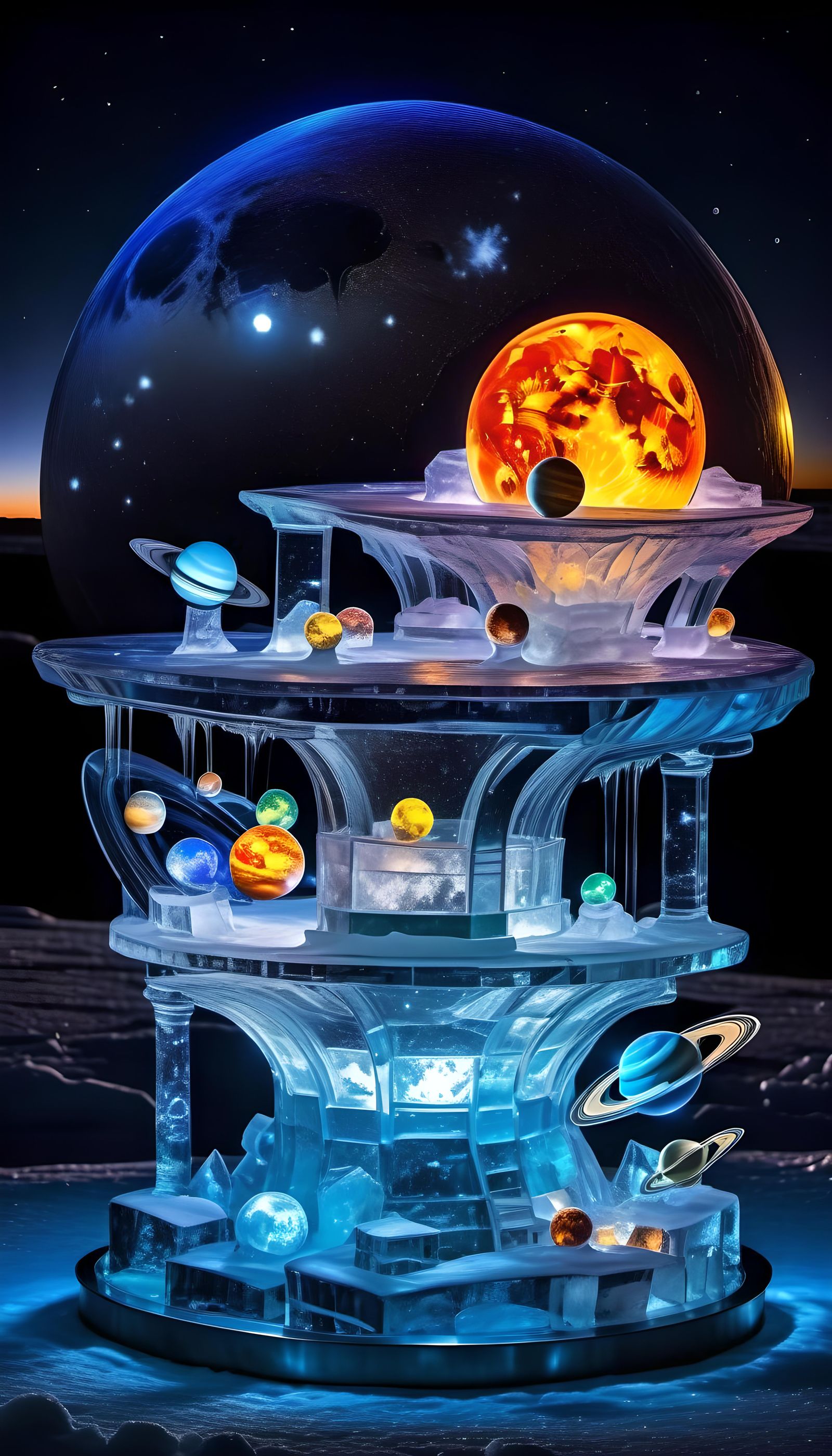 Planet Ice Sculpture
