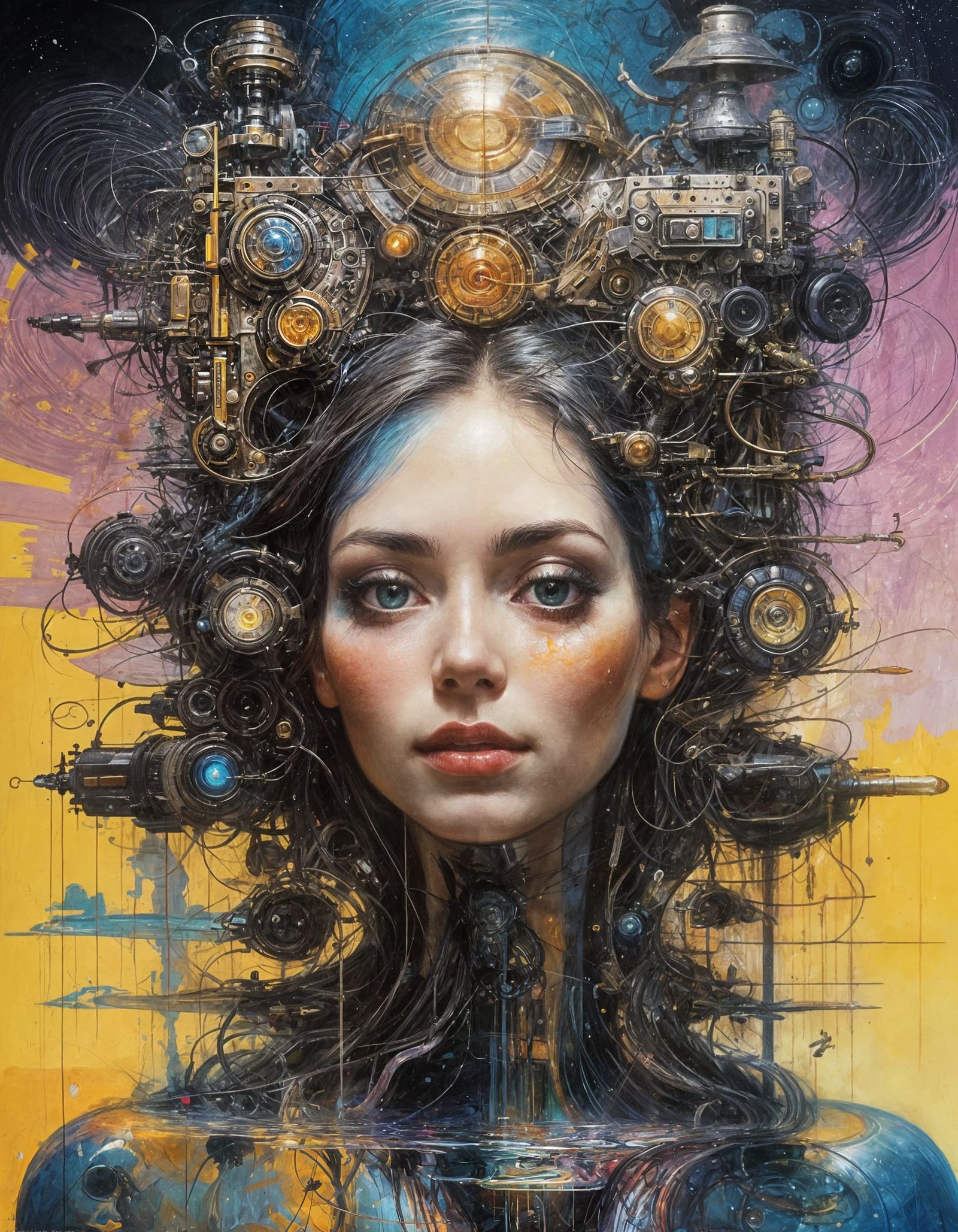 Ethereal Biopunk Dreamscapes in Impressionist Style