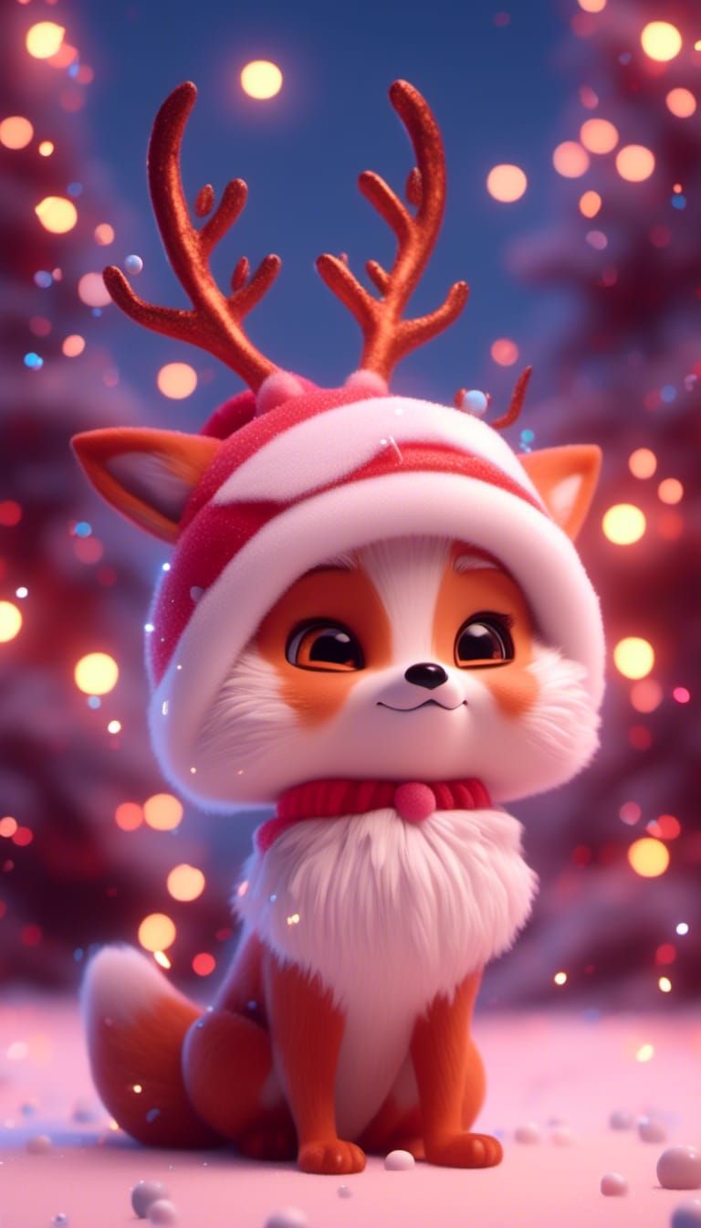 Fox Baby Girl Christmas 🎄 Super cute Character <lora:Kyoot:...