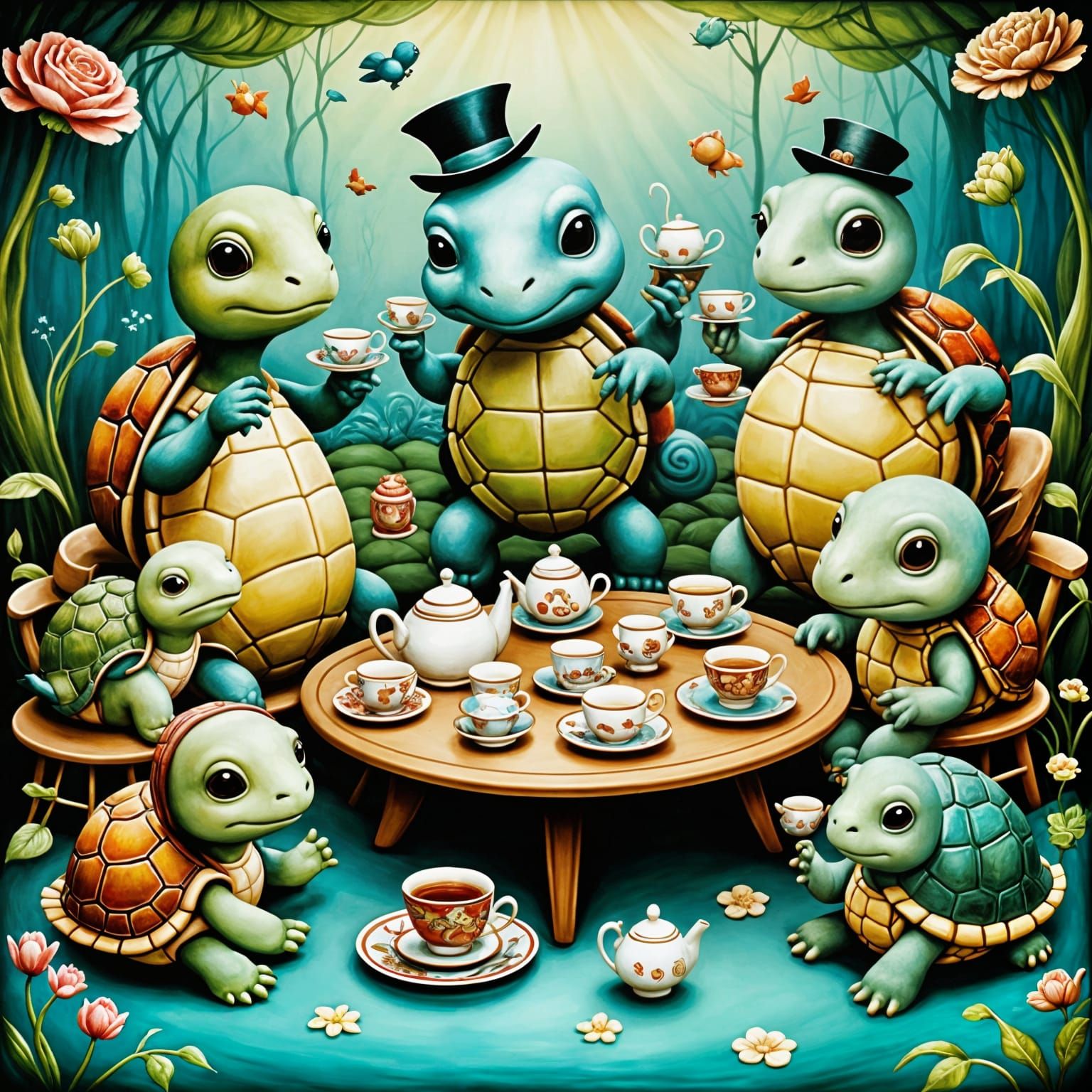 Family tea party 🐢💚