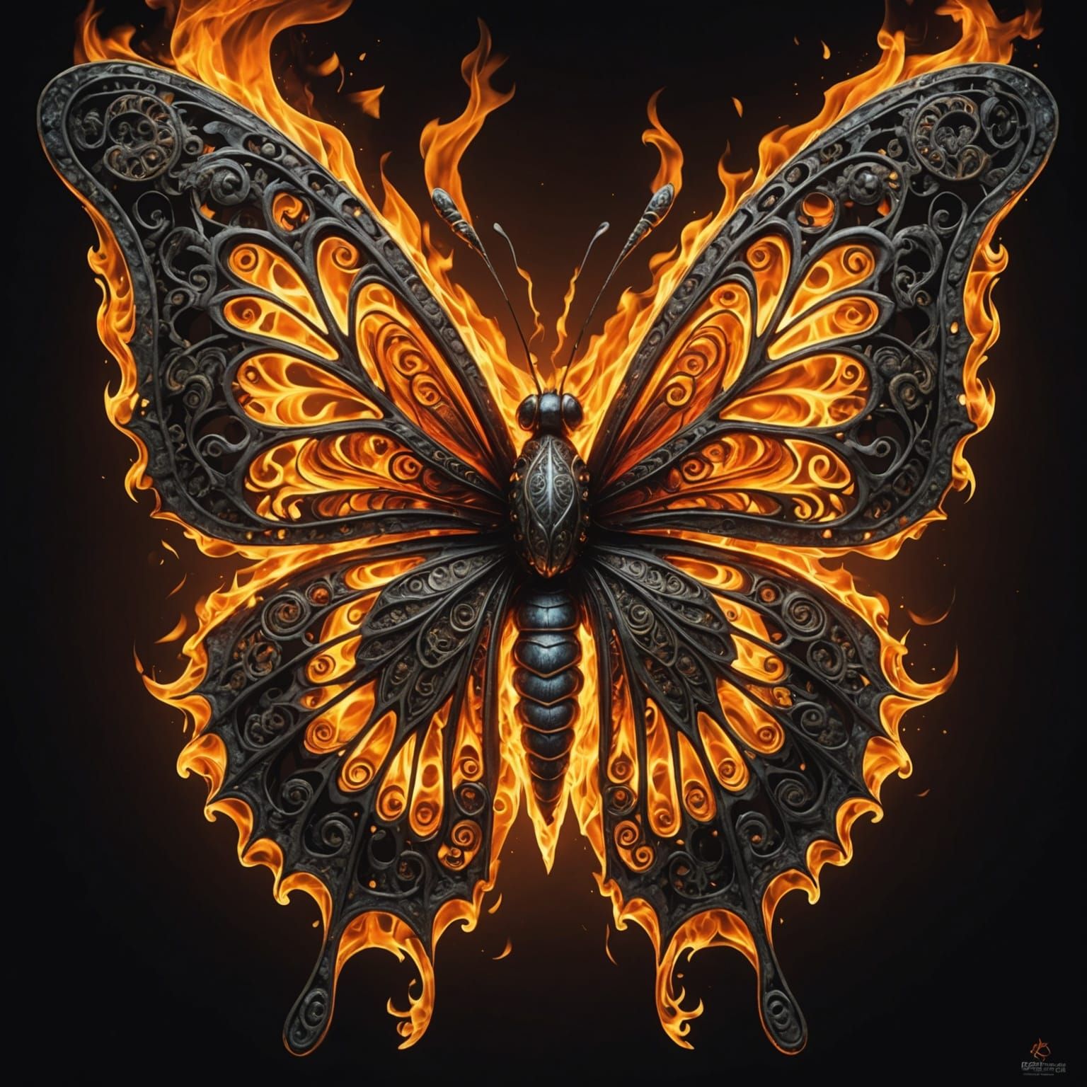 Flaming Butterfly   by @Jademist Designs