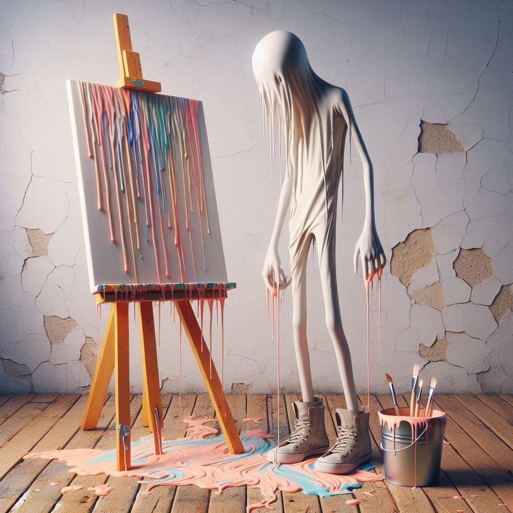 painter paints some colorful drippin' paints