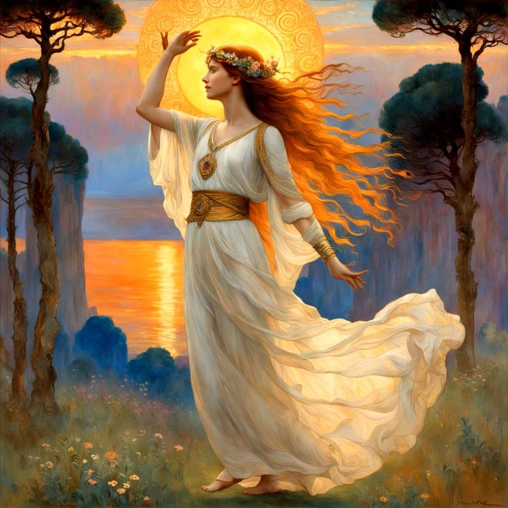 Greek Goddess of the Sun in Mythological Splendor - AI Art
