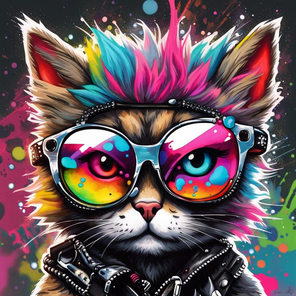 Punk Rocker Kitten  by @undefined