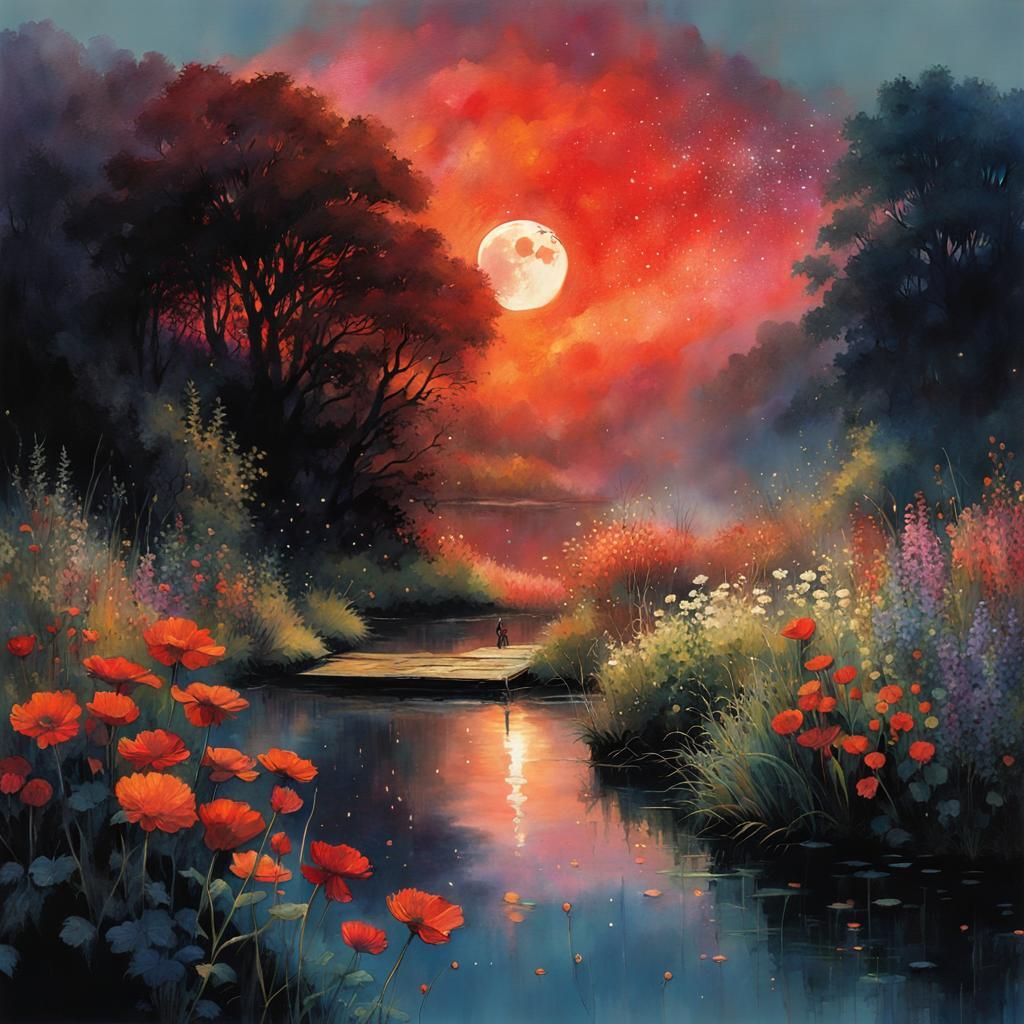 summer night by a blooming riverbank  by @PiCat