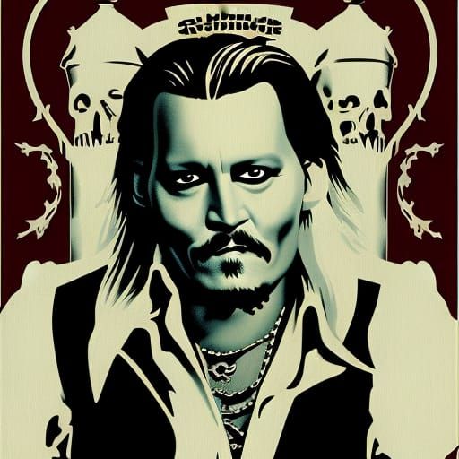 Retro advertisement johnny depp rum