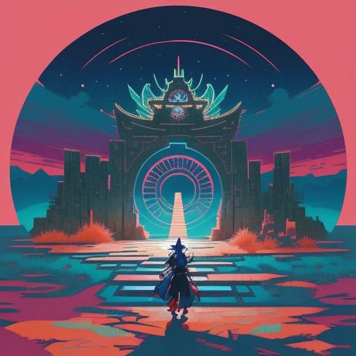 Anime Doorway in Desert Reveals Another World