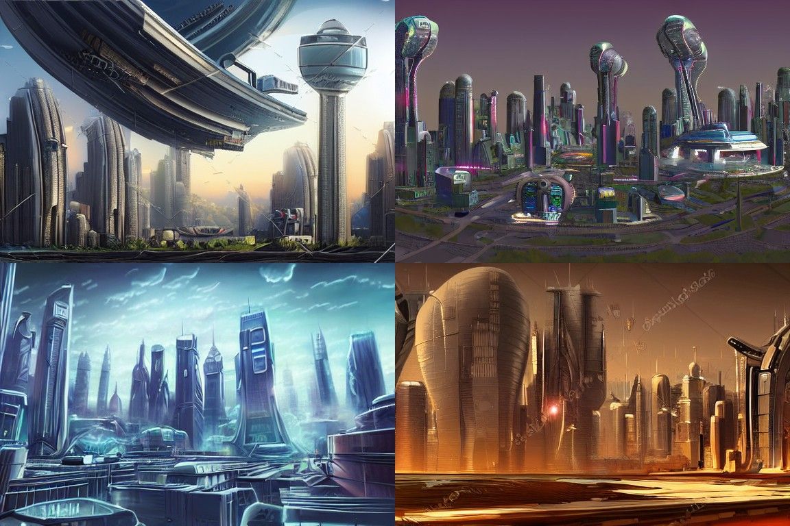 Sci-fi city in the style of Realism