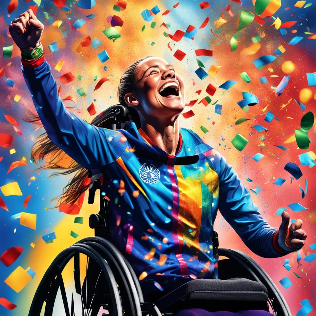 paralympic athlete in wheelchair wins the race  by @Alis