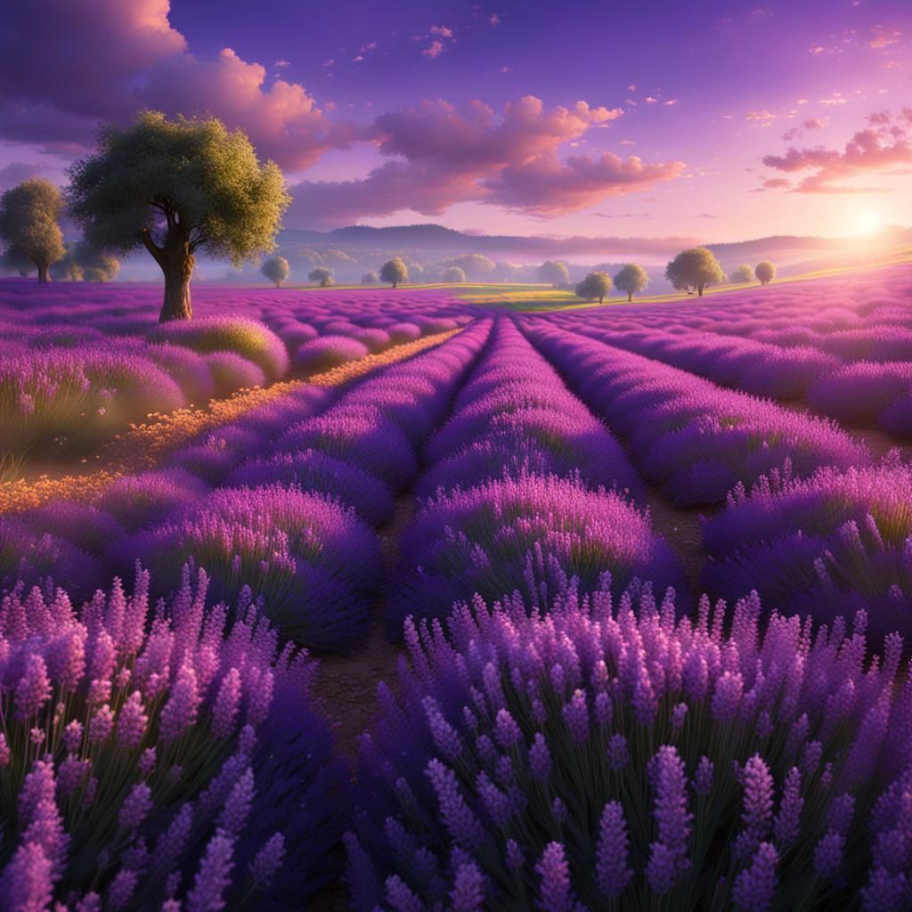 Lavenders fields in France, intente colors, outdoor purple l...