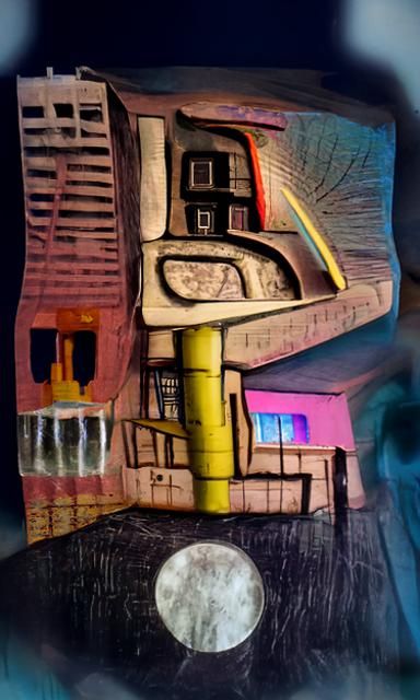 City on the moon abstract cubism Euclidean Georgy Kurasov Al...