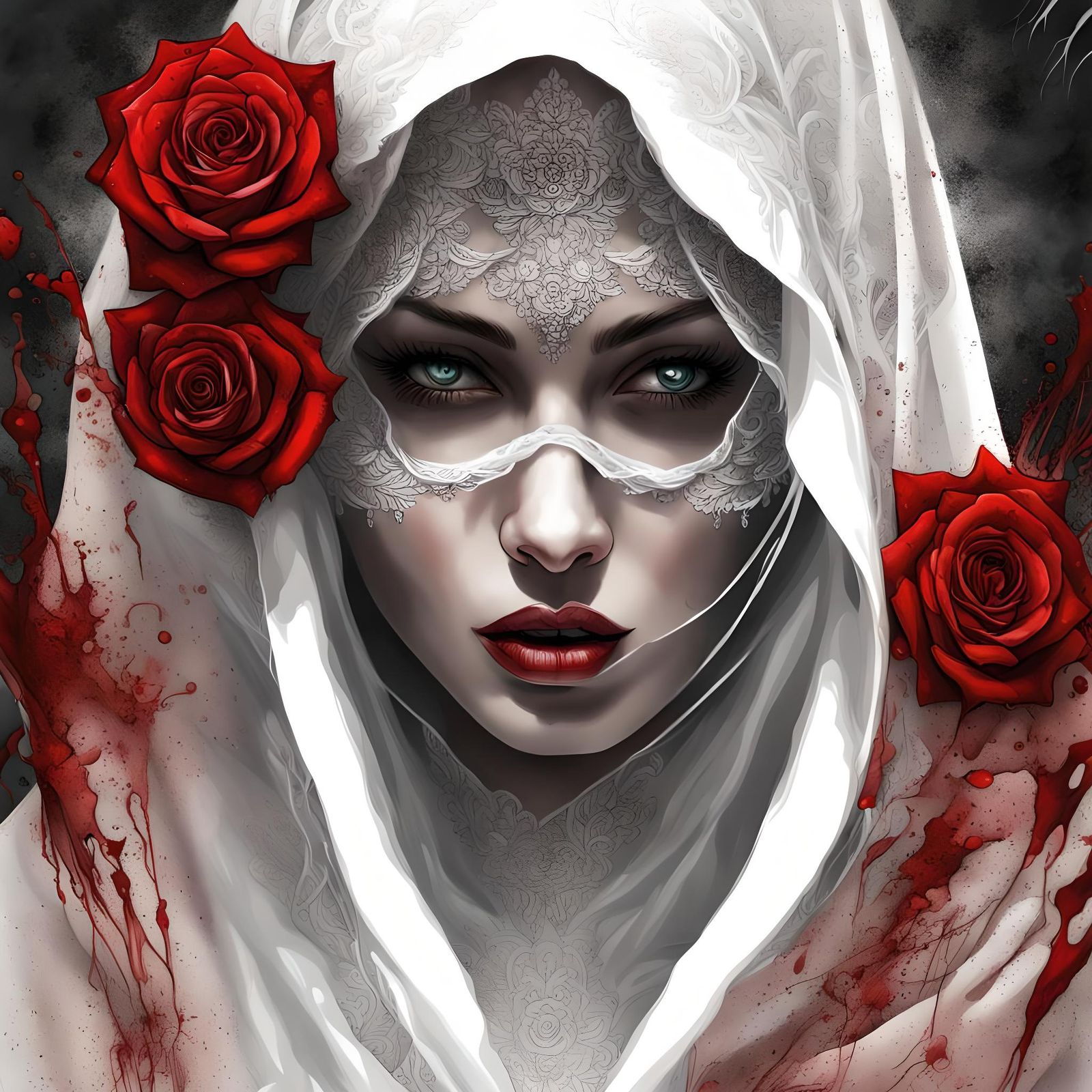 Red on White
