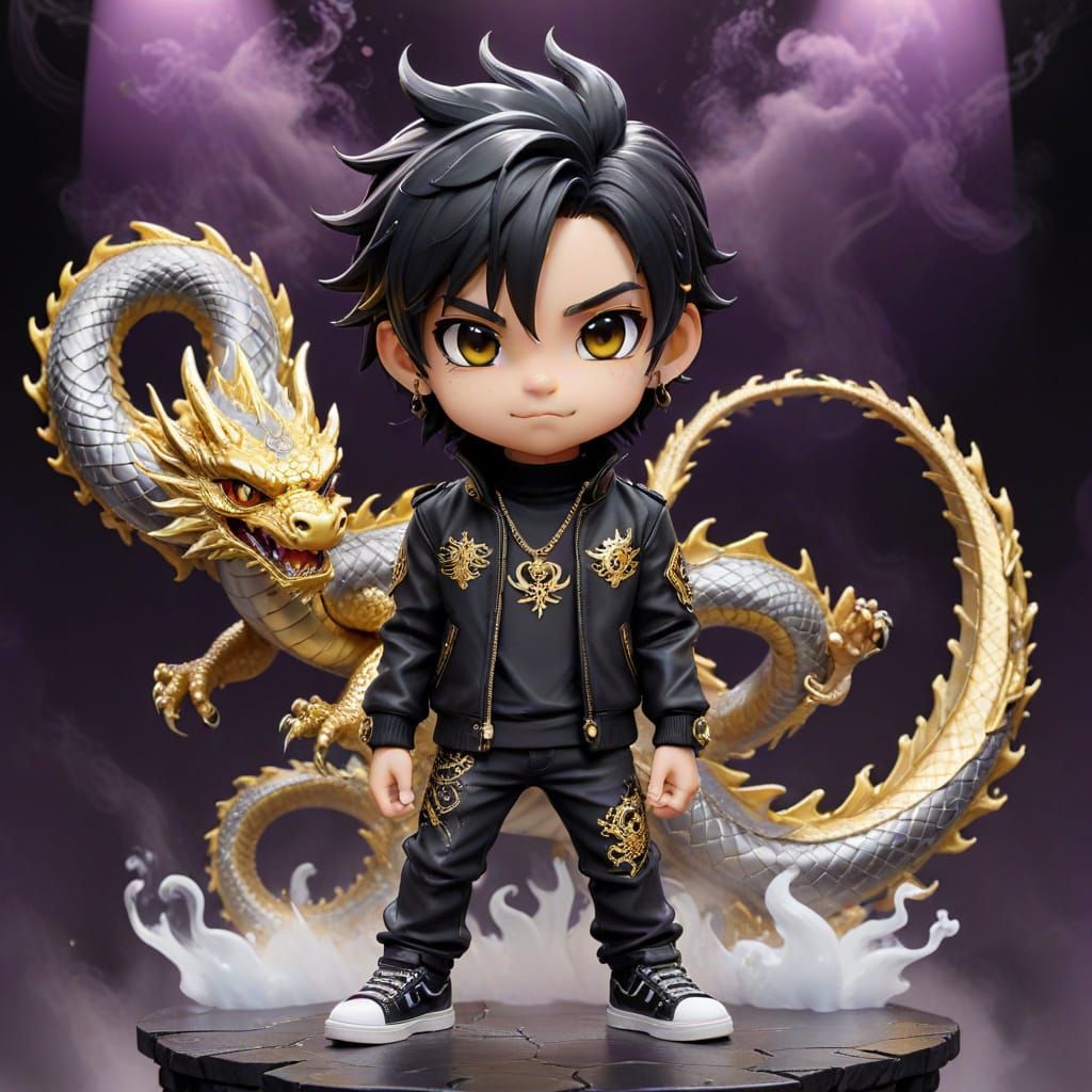 Chibi rapper (Haruomi Shingu) with his Phantom dragon
