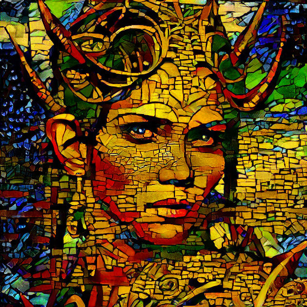 Elf Warrior Wearing with a Helmet