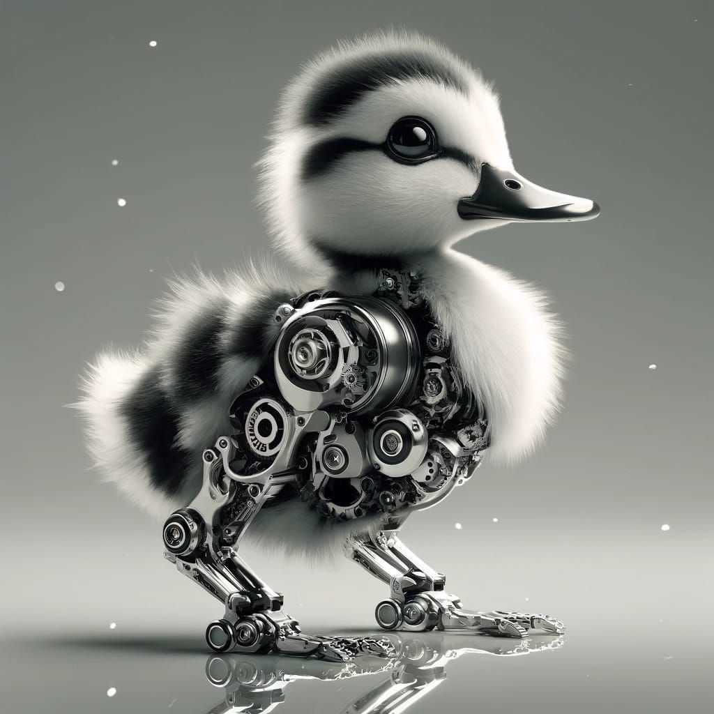 dall-e copycat: baby duck cyborg - AI Generated Artwork - NightCafe Creator