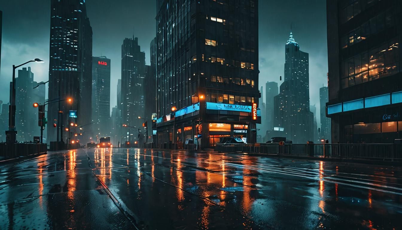 Epic dramatic photography scene for wall hanging in urban modern