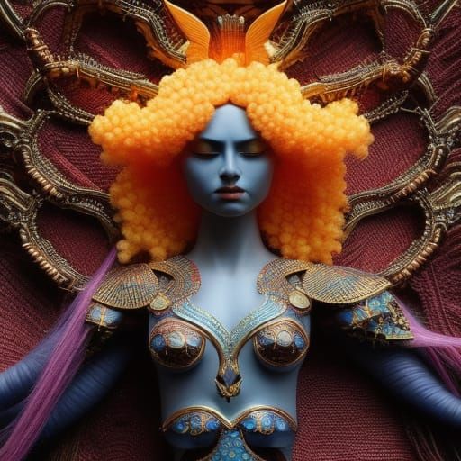 celestial woman smiling in Surreal Sun and Moon Star made en...