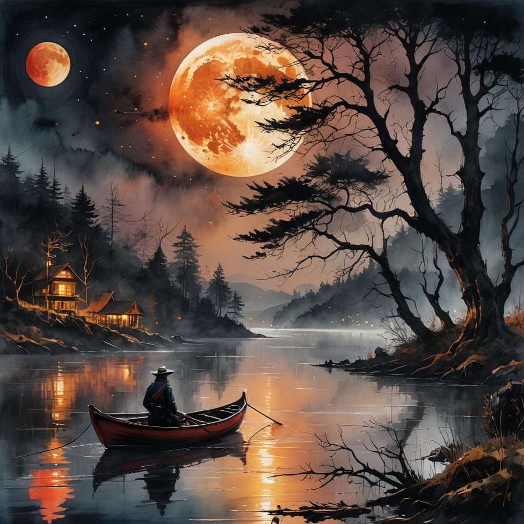 #Night's Amber Embrace  by @Artless