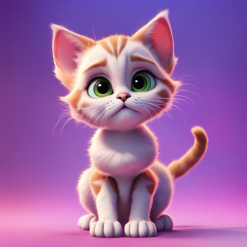 kitten extremely cute and adorable, with an embarrassed look