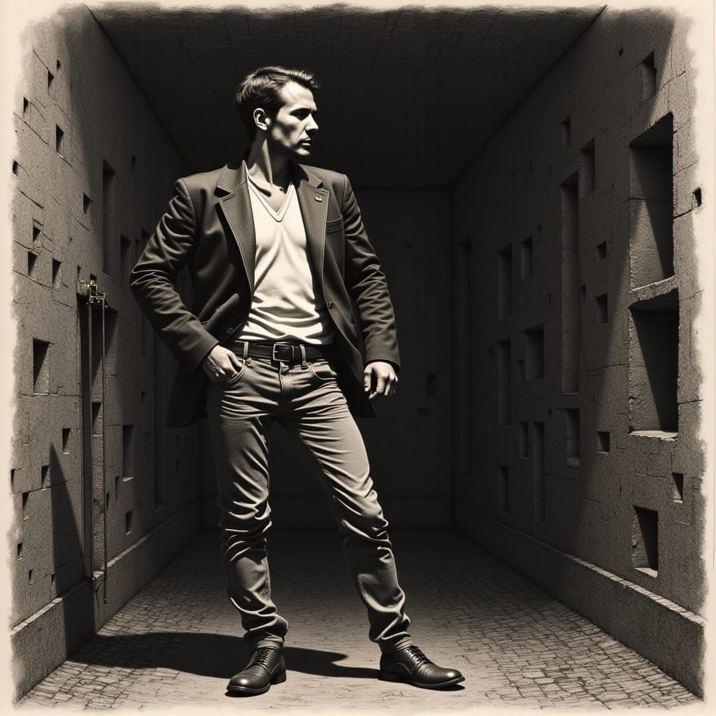 <lora:Flux Graphite:1.0>Graphite man