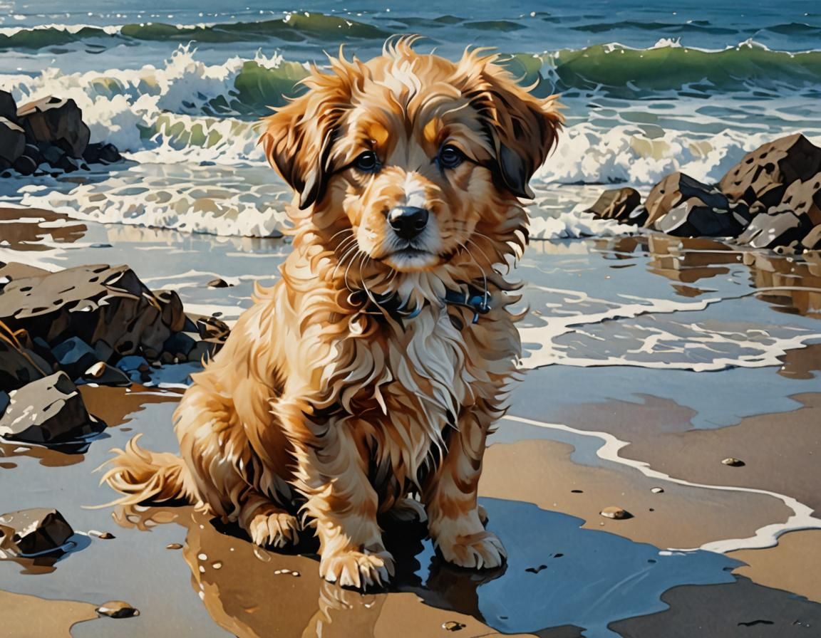 Beach Pup  by @Farmer Gill
