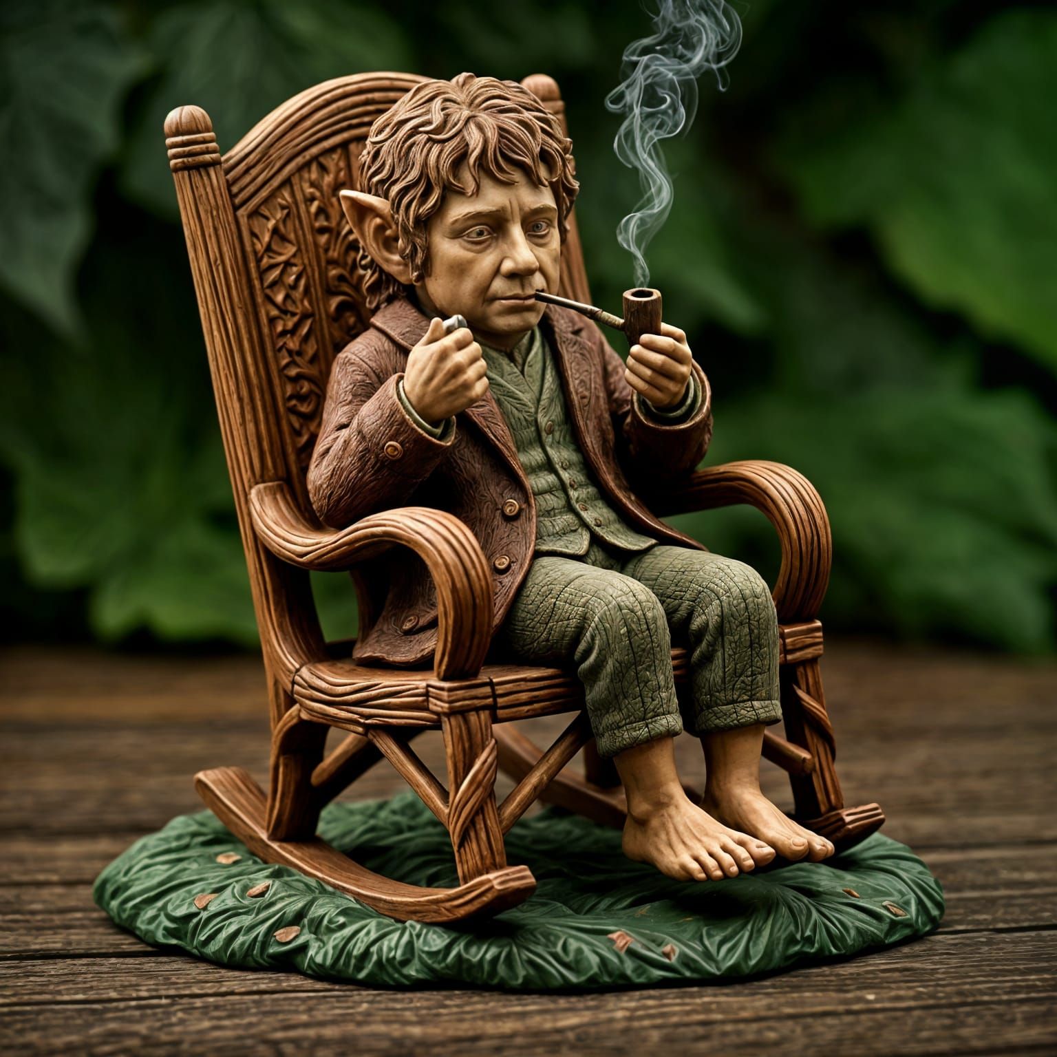 Wood carving - Bilbo  by @Arya
