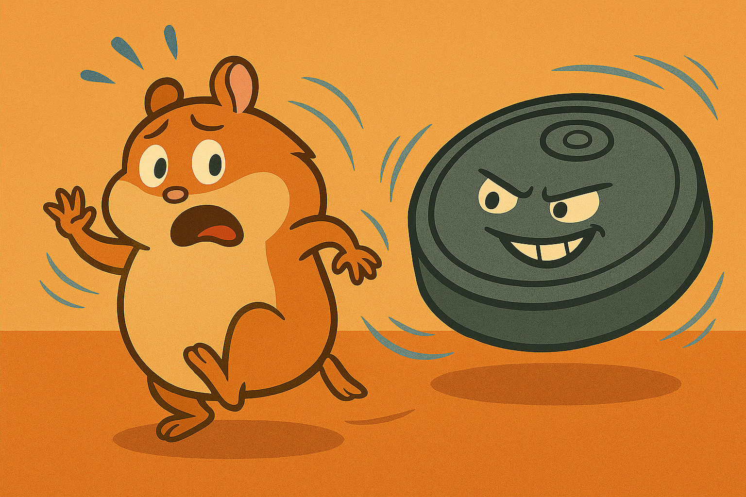 Hamster vs. Robot Vacuum