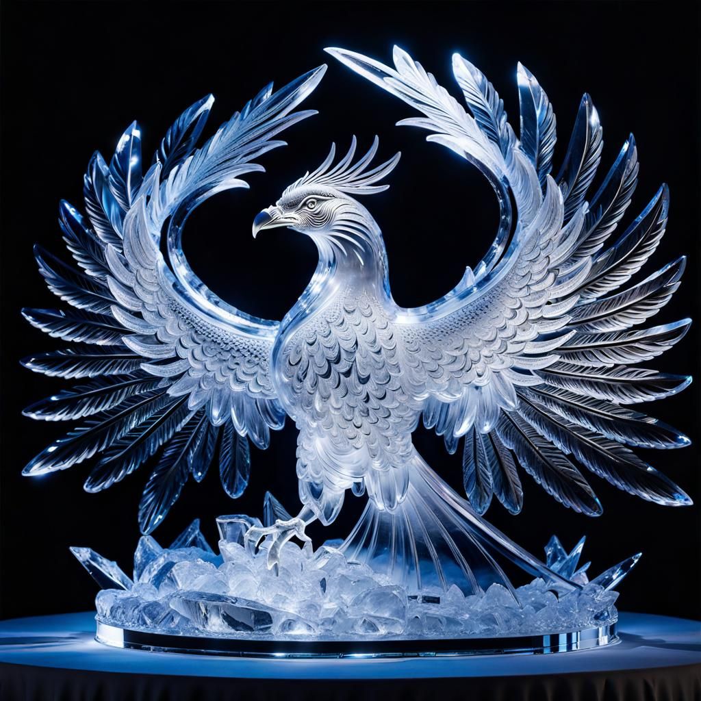Phoenix Ice Sculpture - AI Generated Artwork - NightCafe Creator