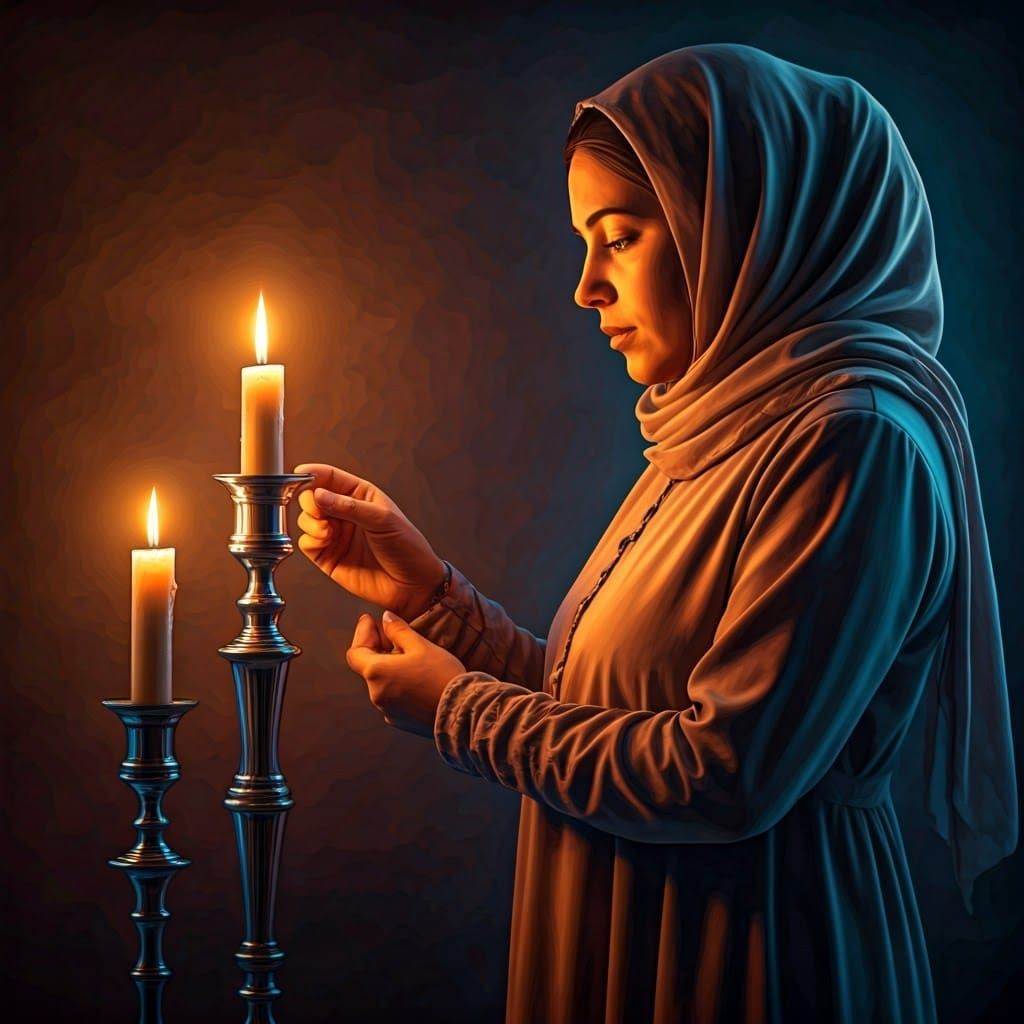 Modest Woman in Soft Glow, Hyperrealistic Concept Art