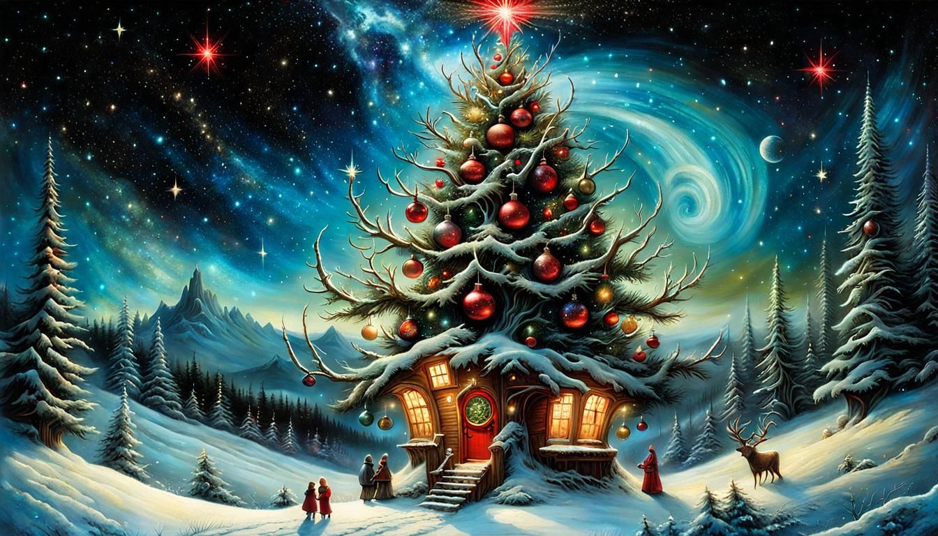 Beautiful Christmas Tree - AI Generated Artwork - NightCafe Creator