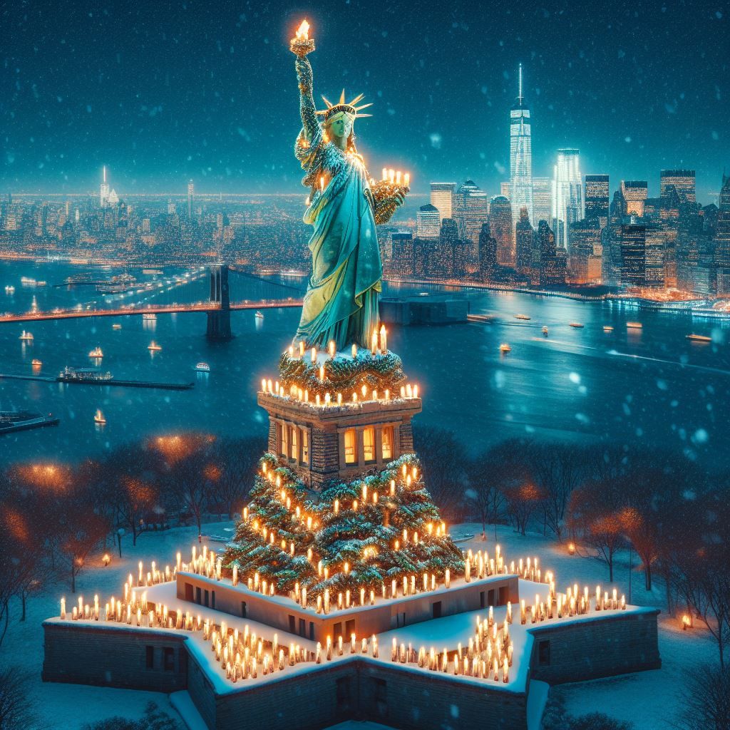 The Christmas Statue of Liberty