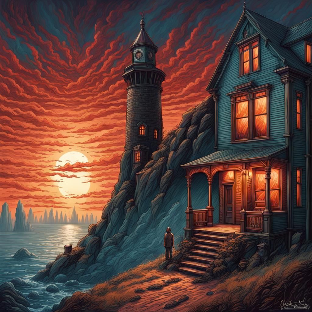 In the style of Dan Mumford Killian Eng Wes Anderson Zdzisła...