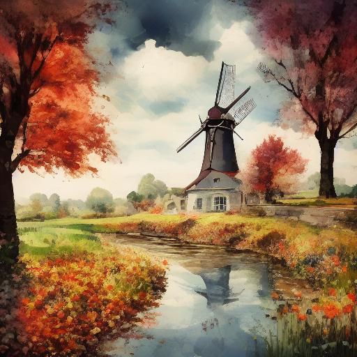 Windmill <lora:WatercolorSD15ver2:1.3>