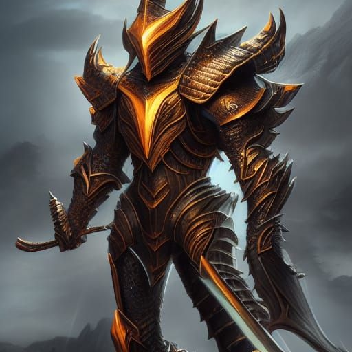 Warrior: Epic Dragon Knight - AI Generated Artwork - NightCafe Creator