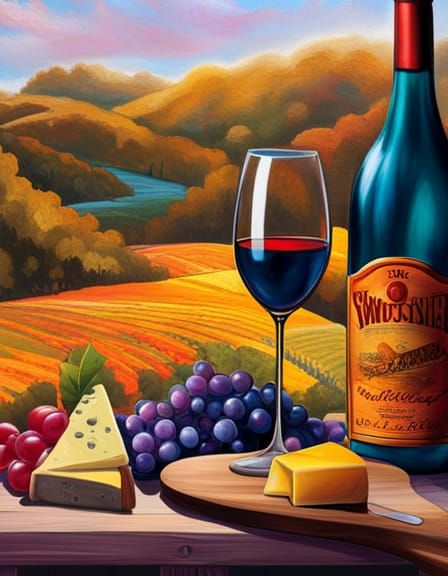 Wine, Cheese, and Grapes 2